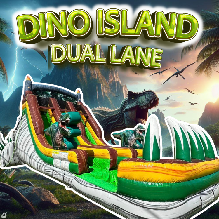 20ft Dino island Double Lane (Deep XL Pool)